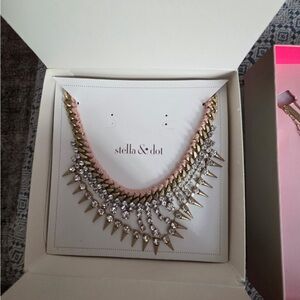 Stella & Dot Gold and Silver V-Shaped Necklace